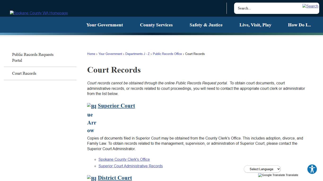 Court Records | Spokane County, WA