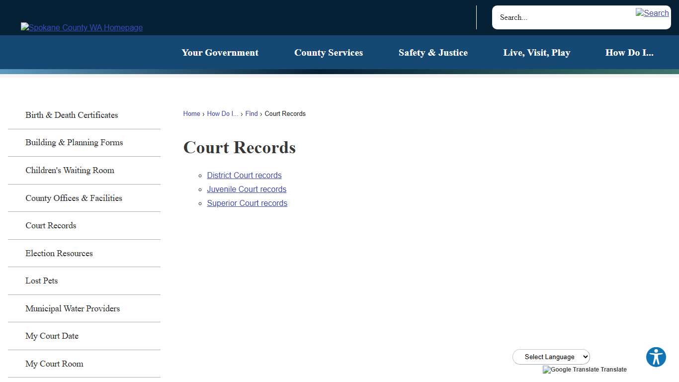 Court Records | Spokane County, WA